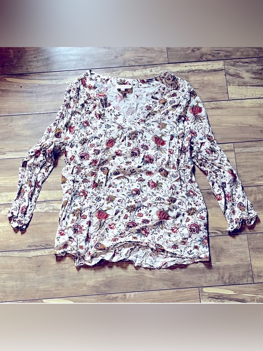 Cynthia Rowley floral long sleeve blouse